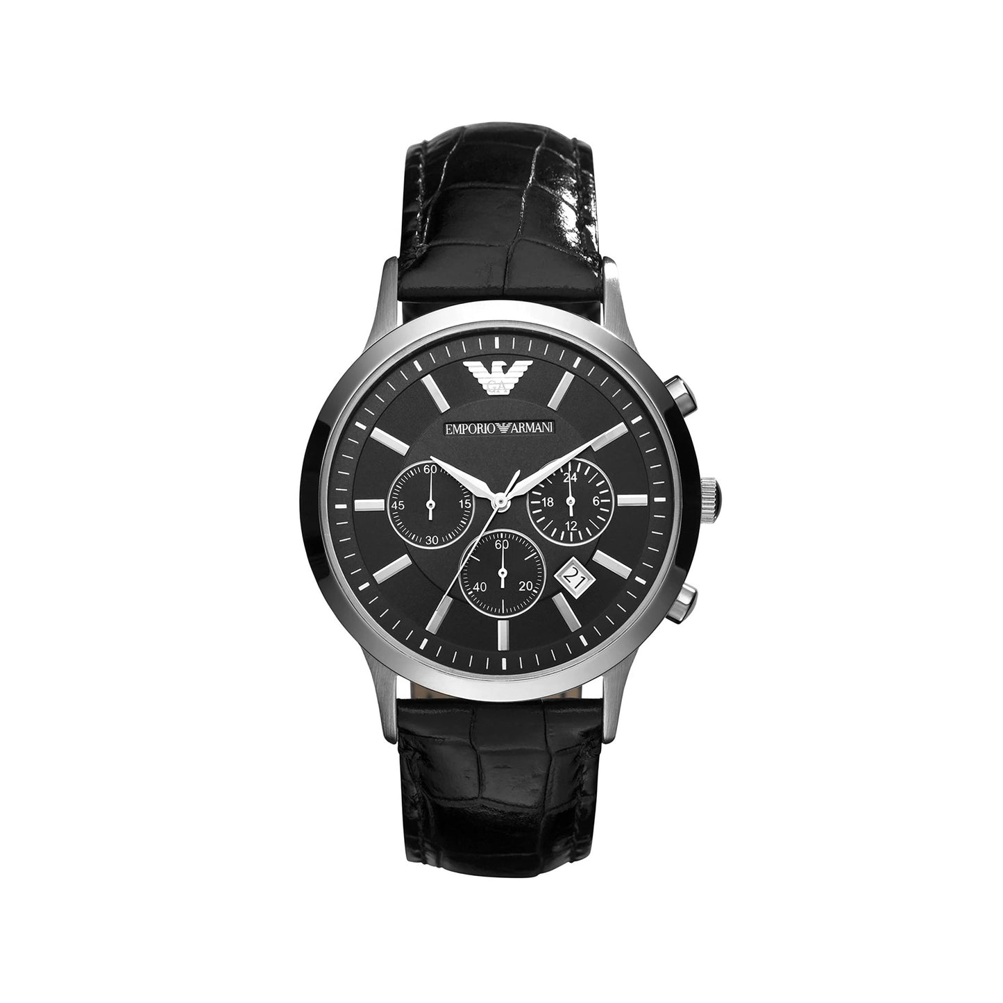 Emporio Armani Men’s Chronograph Leather Strap Watch