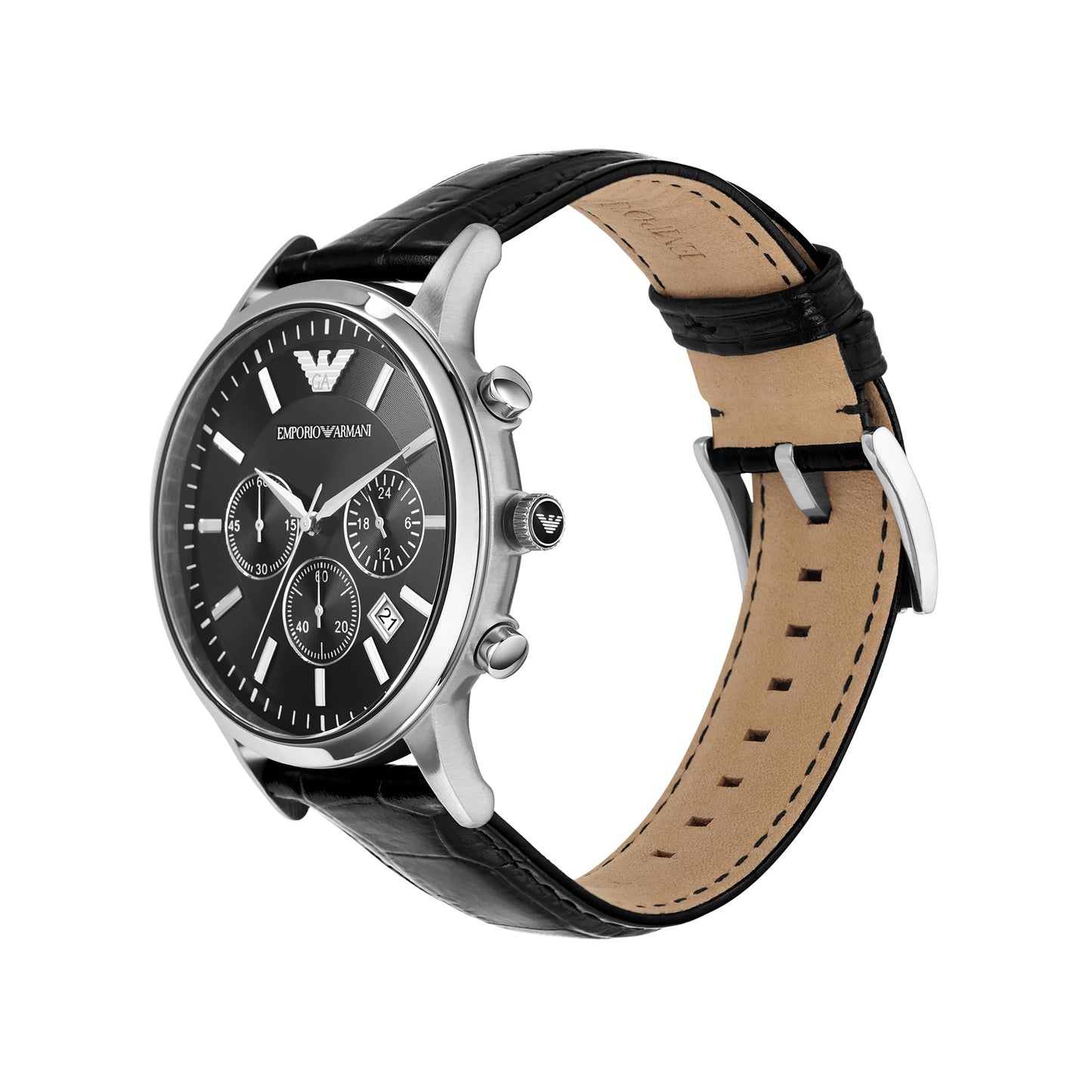 Emporio Armani Men’s Chronograph Leather Strap Watch