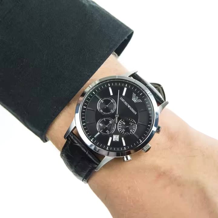 Emporio Armani Men’s Chronograph Leather Strap Watch