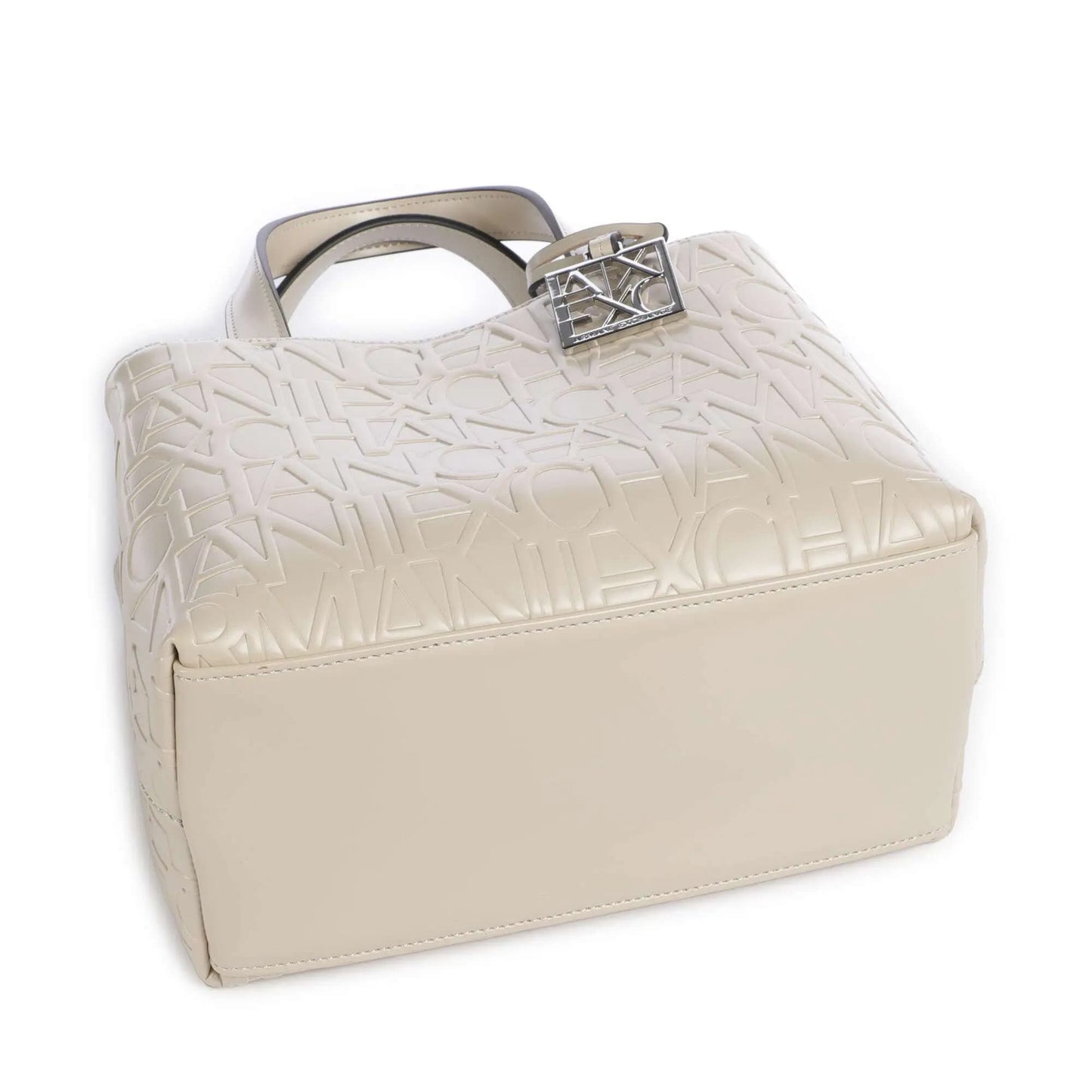 Armani Exchange Liz S Handbag in Beige with Embossed Logo