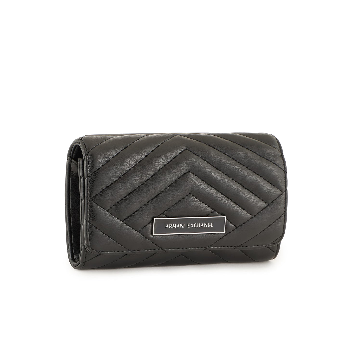 Armani Exchange Quilted Black Crossbody Bag with Chain Strap