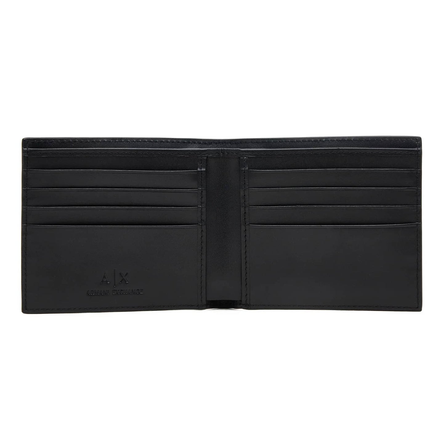 Armani Exchange Black Leather Wallet with Signature Logo Print