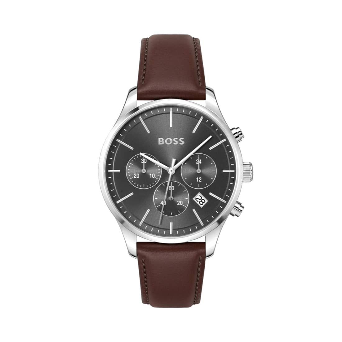 BOSS Watch Avery Brown Leather Strap Chronograph
