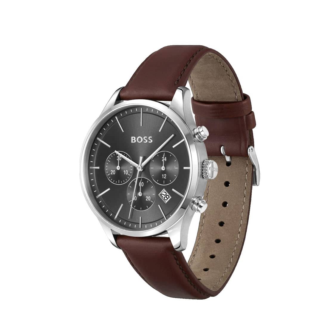 BOSS Watch Avery Brown Leather Strap Chronograph