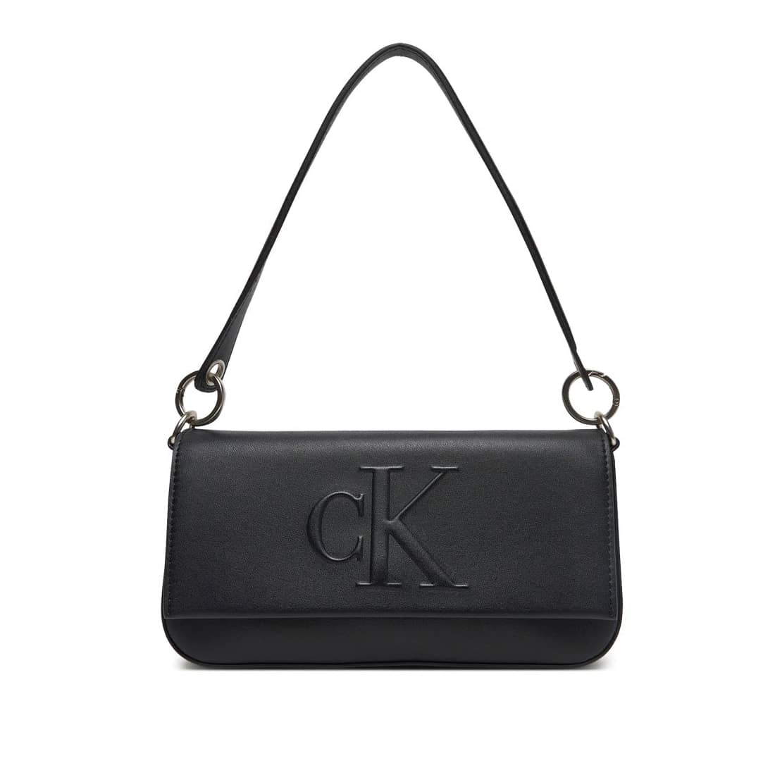 Calvin Klein Jeans Black Bag with Embossed Logo and Sleek Hardware