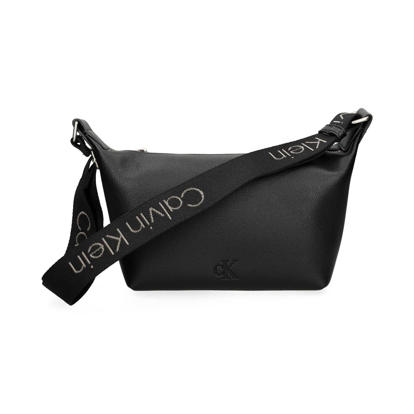 Calvin Klein Black Bag with Embossed Logo and Branded Strap