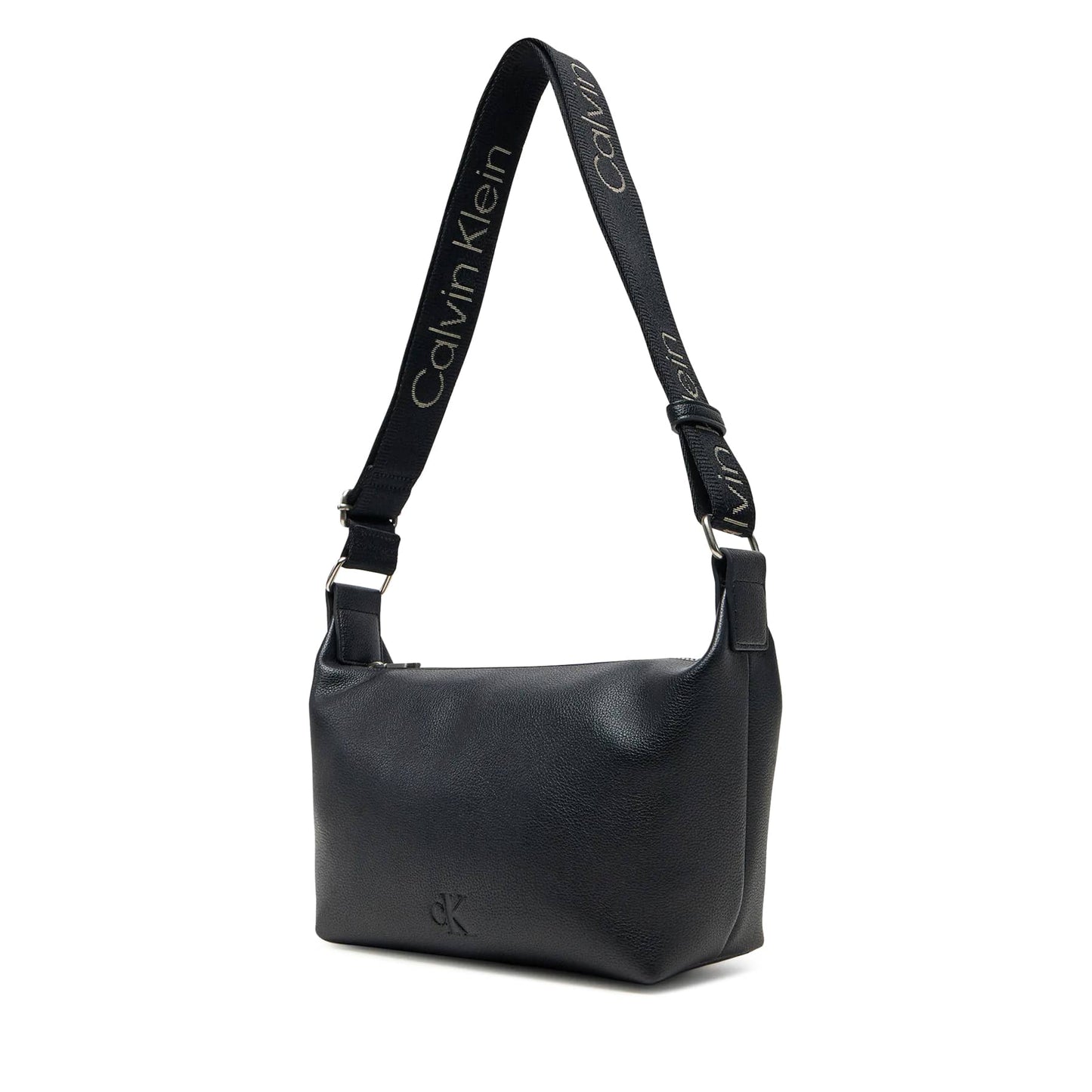 Calvin Klein Black Bag with Embossed Logo and Branded Strap