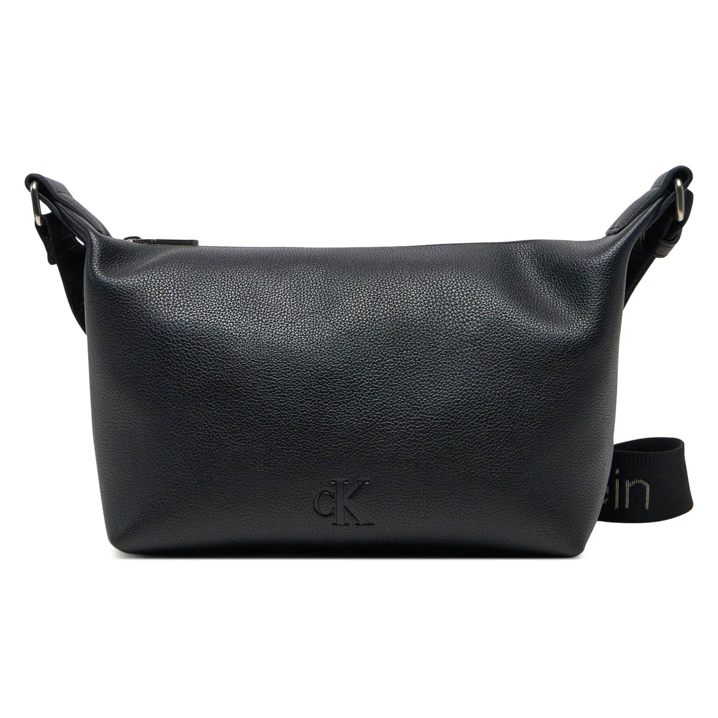 Calvin Klein Black Bag with Embossed Logo and Branded Strap