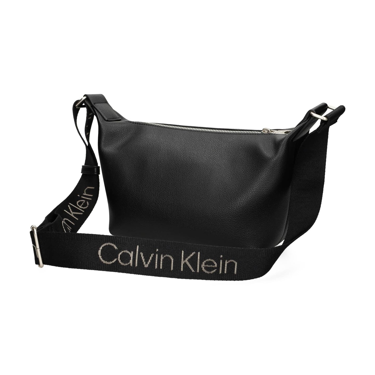 Calvin Klein Black Bag with Embossed Logo and Branded Strap