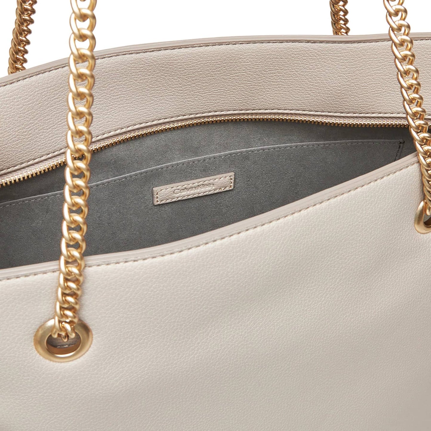 Calvin Klein Beige Chain-Link Tote
