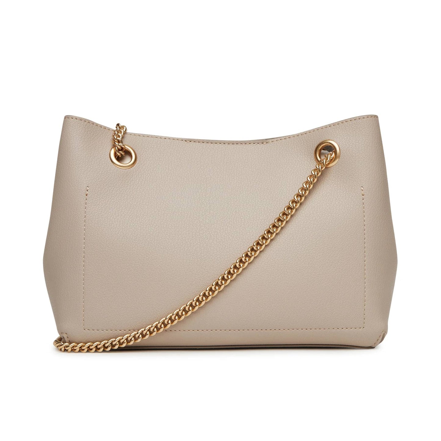 Calvin Klein Beige Elegant Bag with Gold Chain Detail