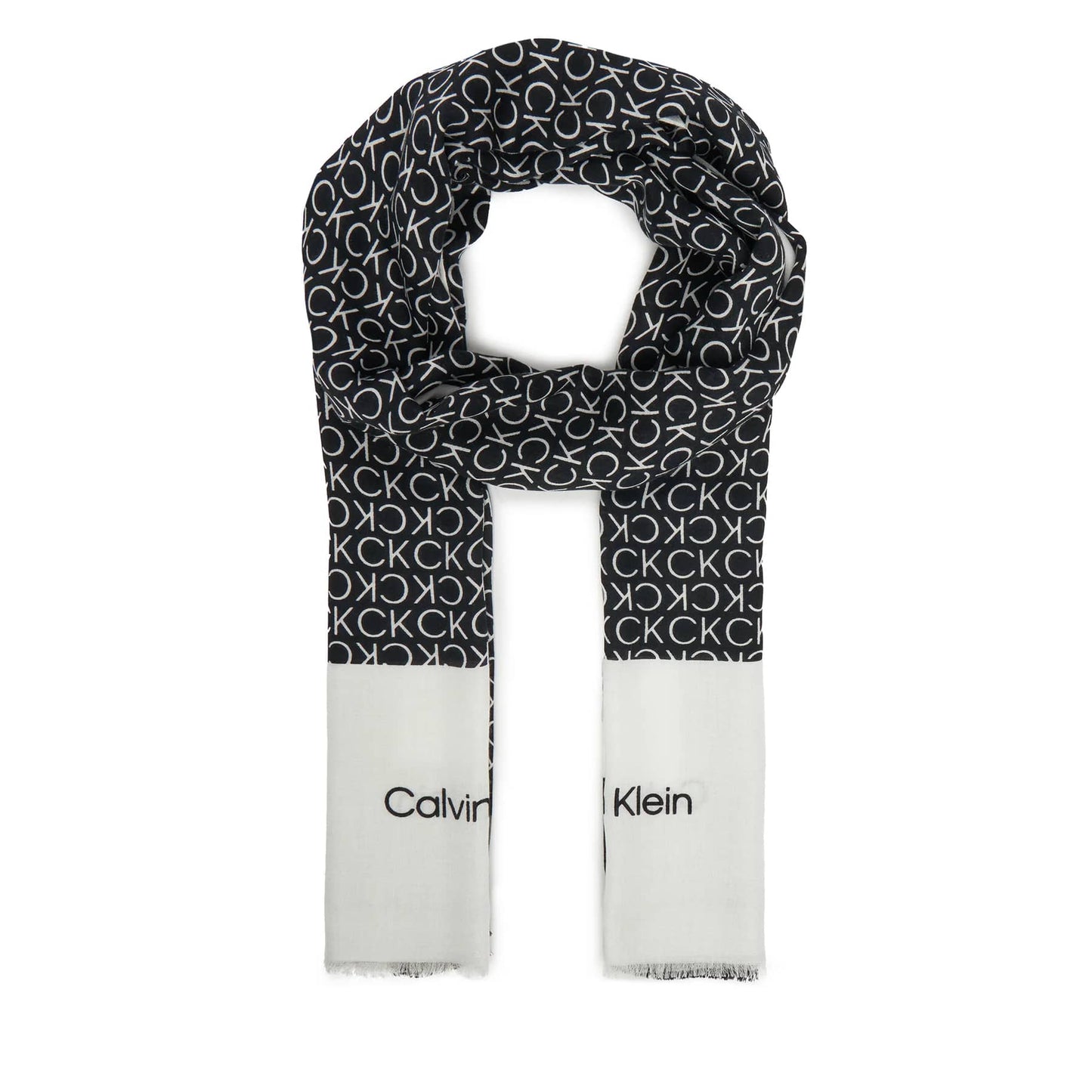 Calvin Klein Black & White Monogram Scarf