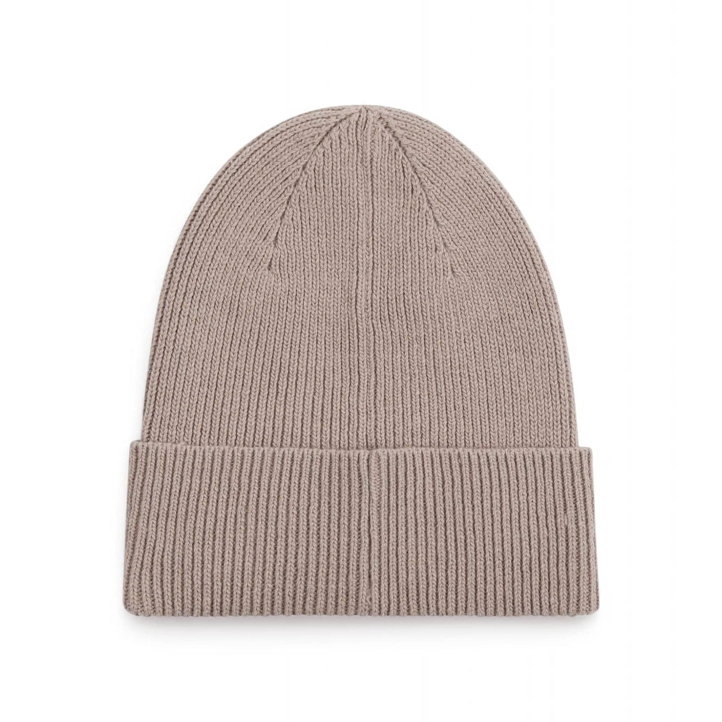 Calvin Klein Light Beige Ribbed Logo Beanie