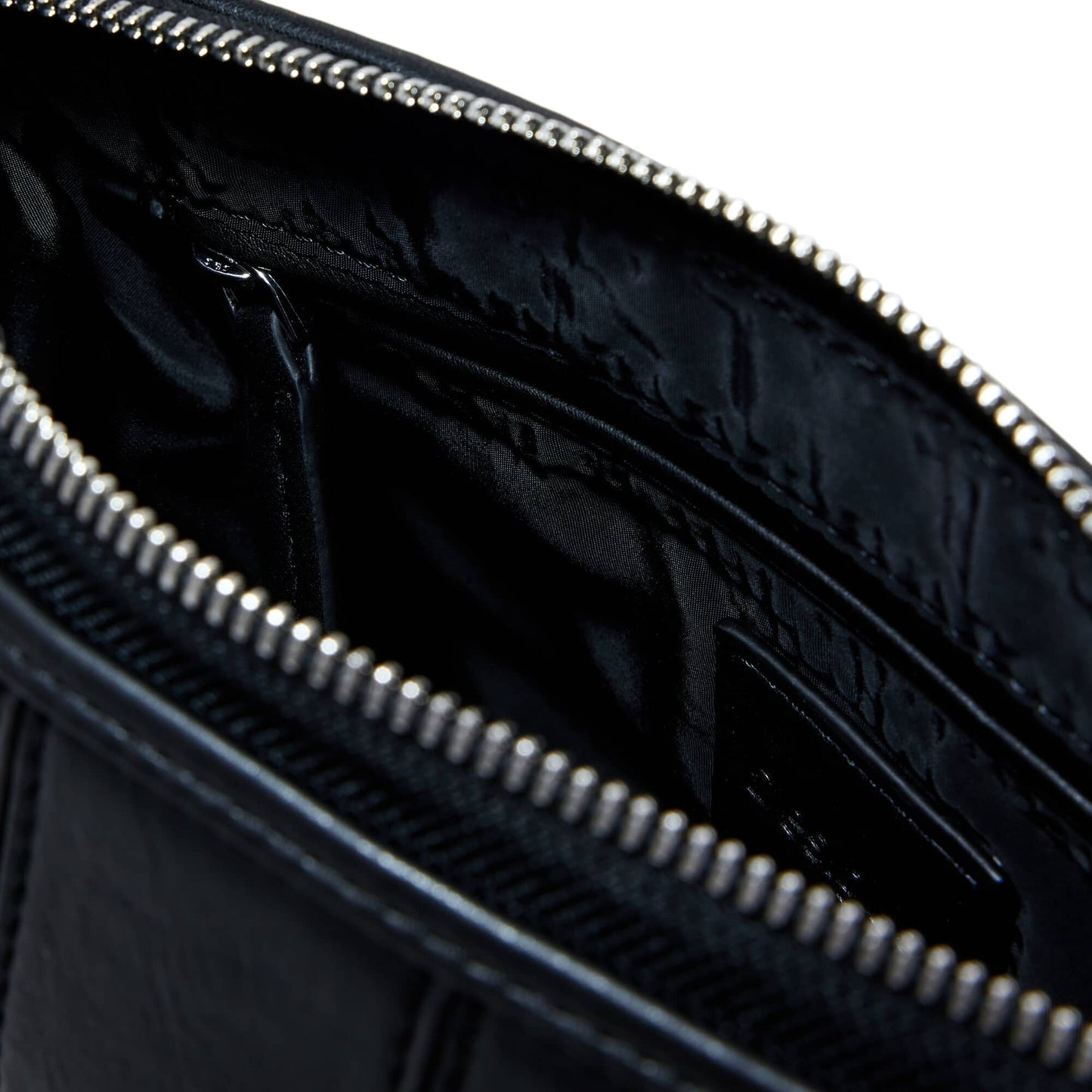 Desigual Black Bag with Vertical Stitching and Silver Accents