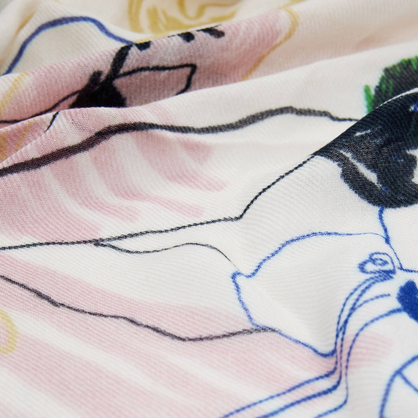 Desigual Artistic Scarf Collage with Nature-Inspired Patterns