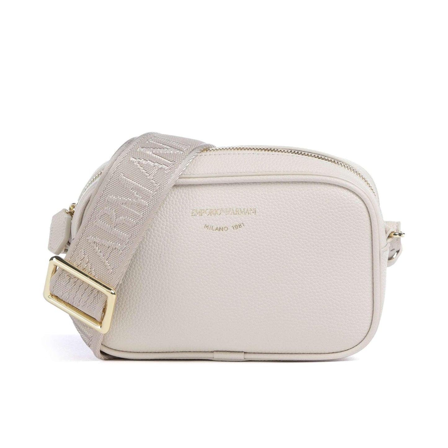 Emporio Armani Crossbody Bag in Ivory with Signature Strap
