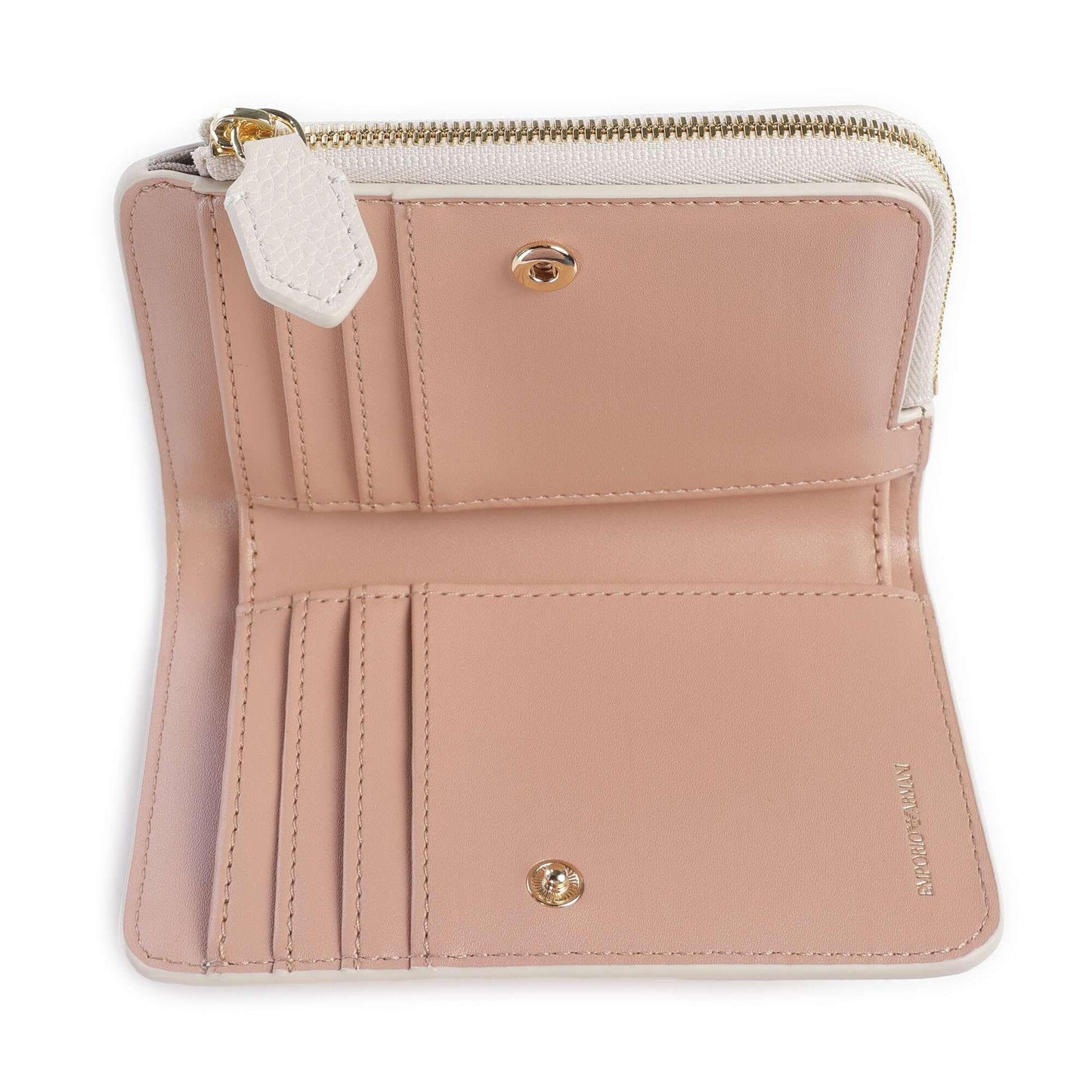 Emporio Armani Ivory Zip-Around Wallet