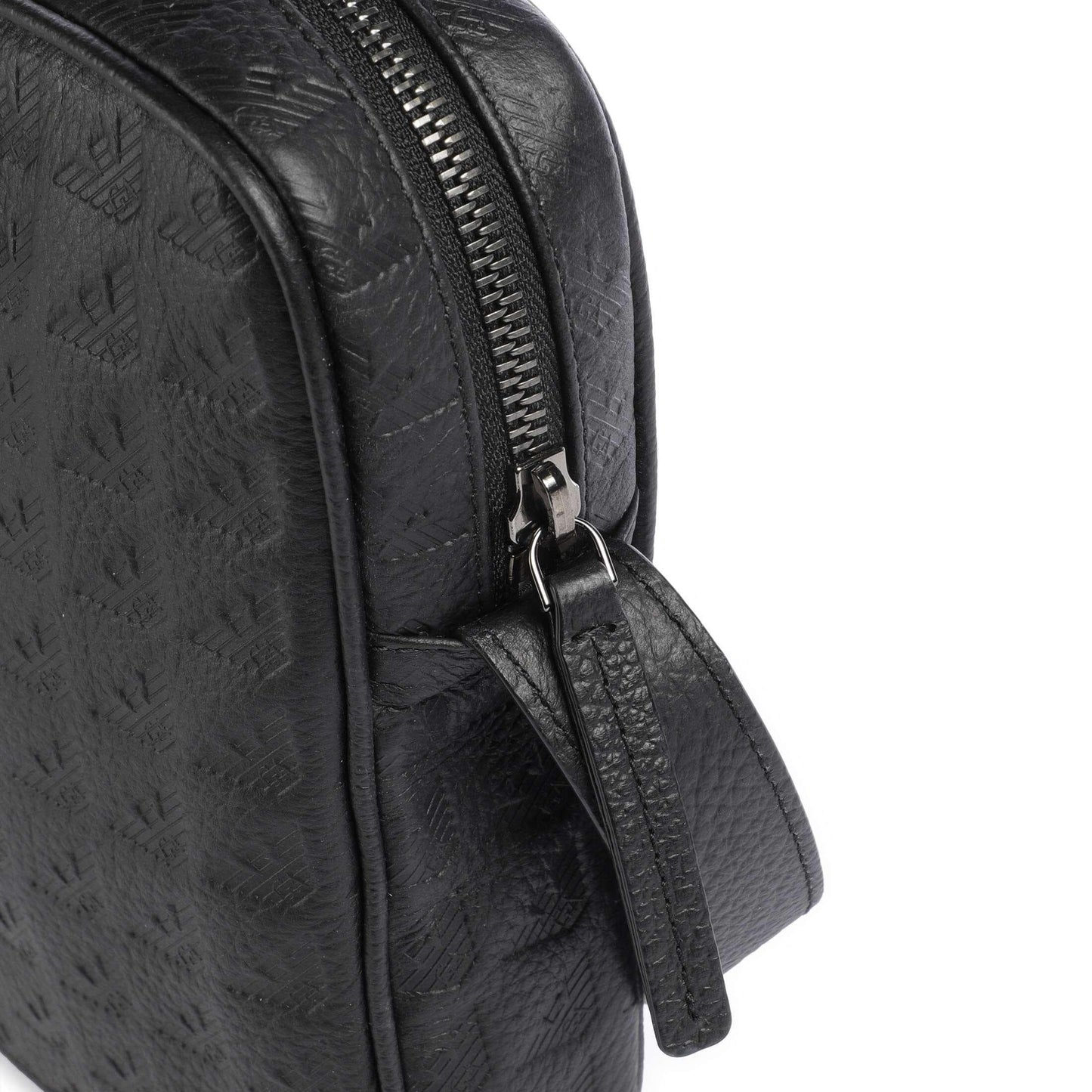 Emporio Armani New Minorca Crossbody Bag in Embossed Calfskin with Logo Pattern