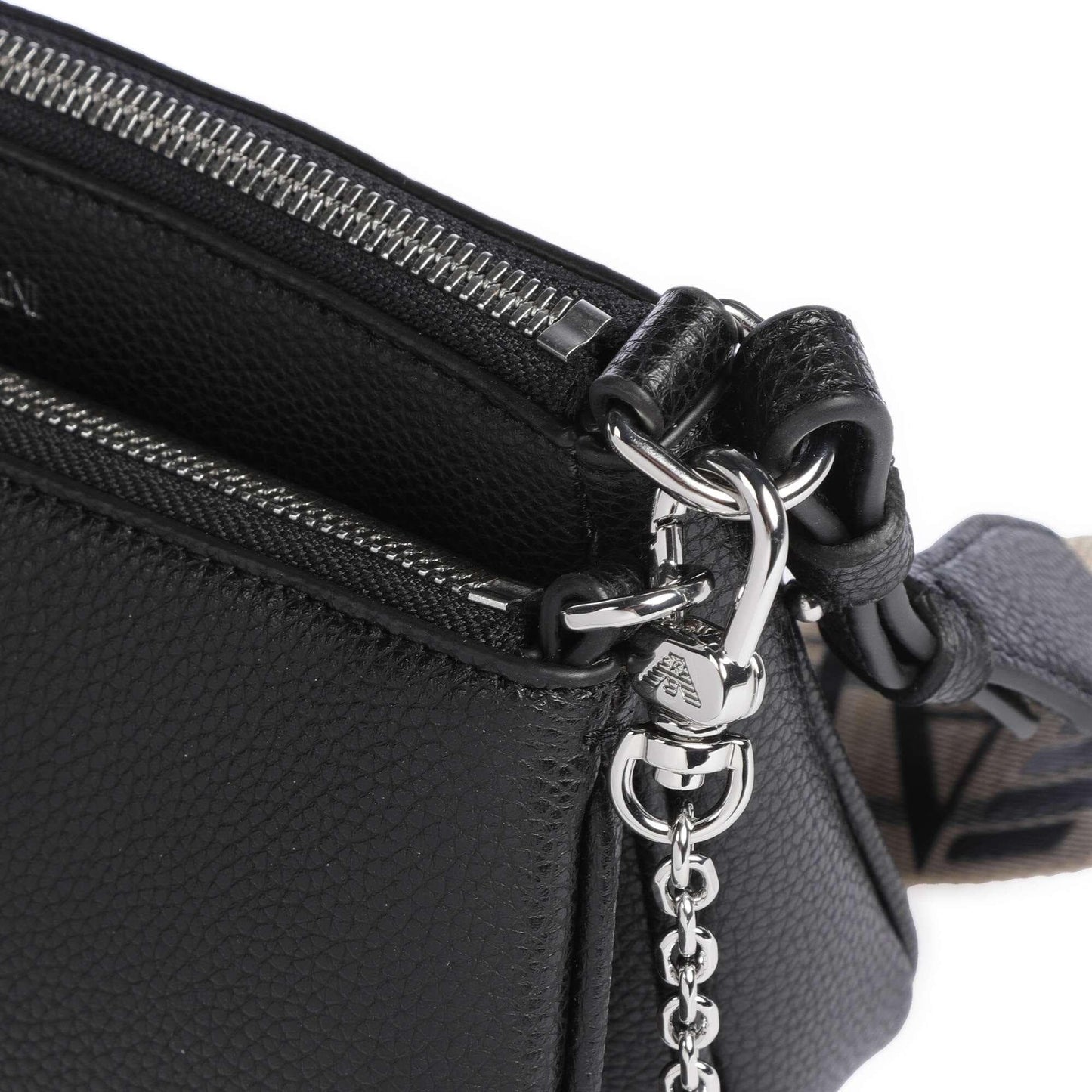 Emporio Armani Dea Shoulder Bag in Black with Signature Strap