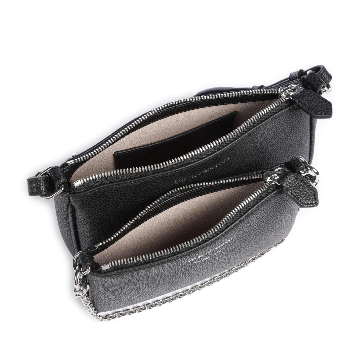 Emporio Armani Dea Shoulder Bag in Black with Signature Strap