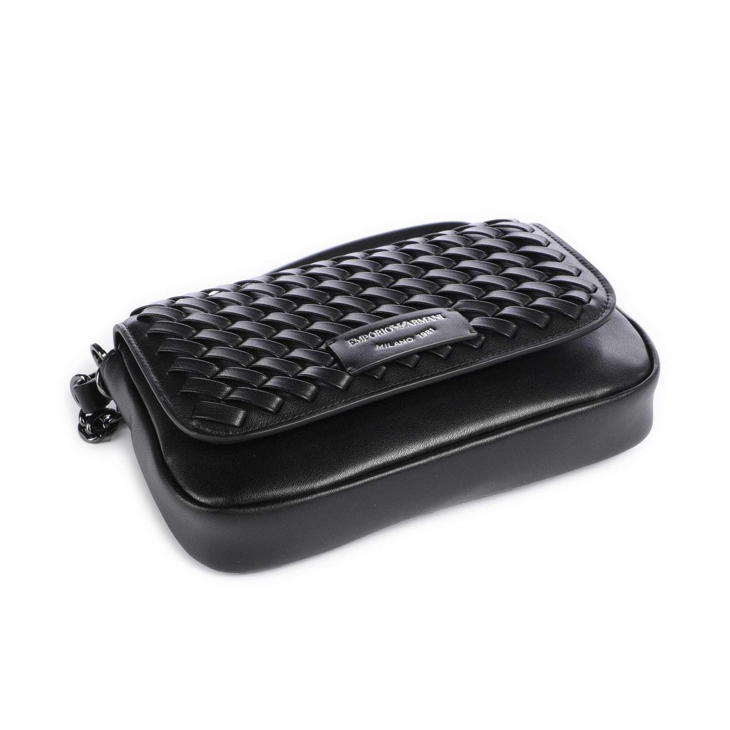 Emporio Armani Mini Bag with Chain Strap and Interwoven Design