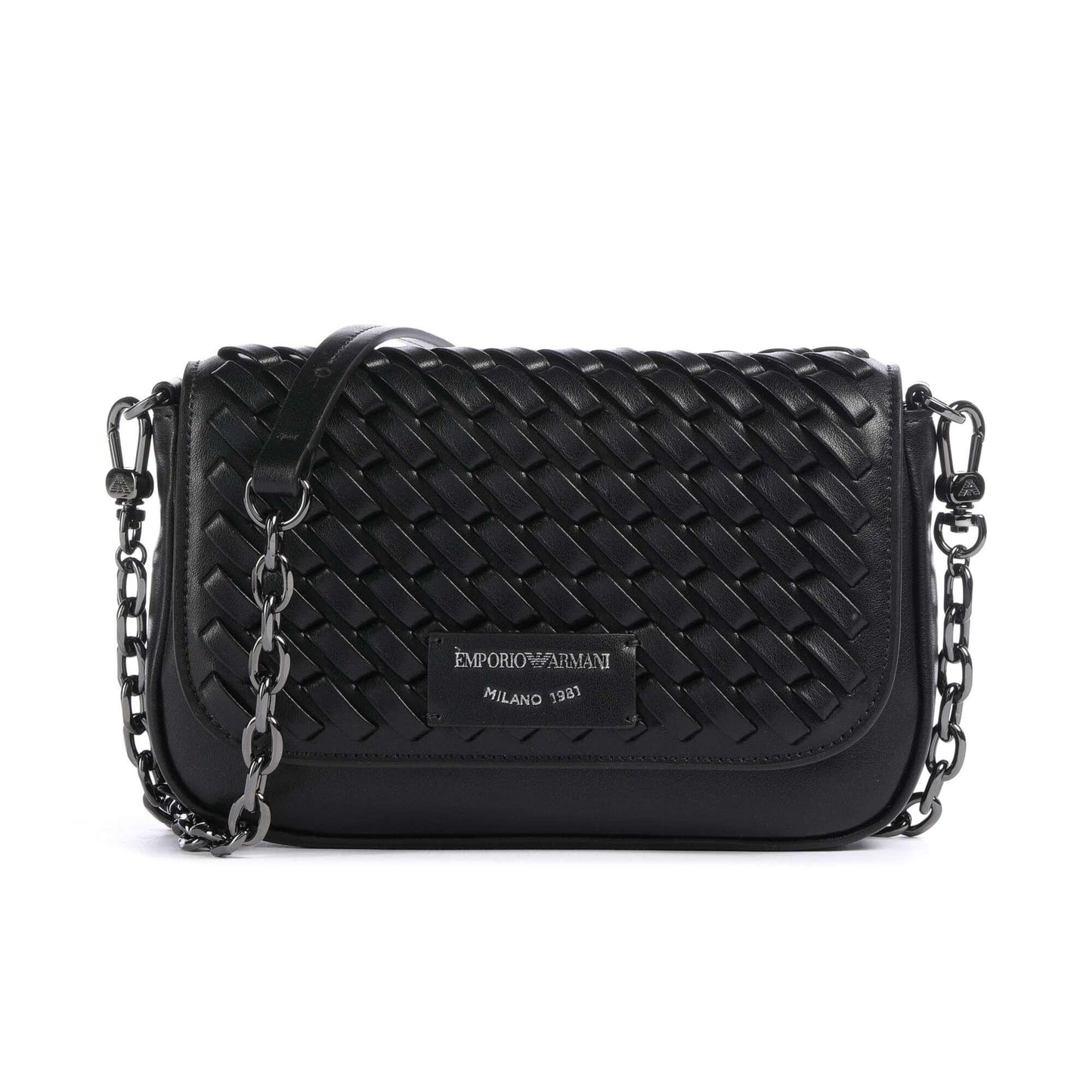 Emporio Armani Mini Bag with Chain Strap and Interwoven Design