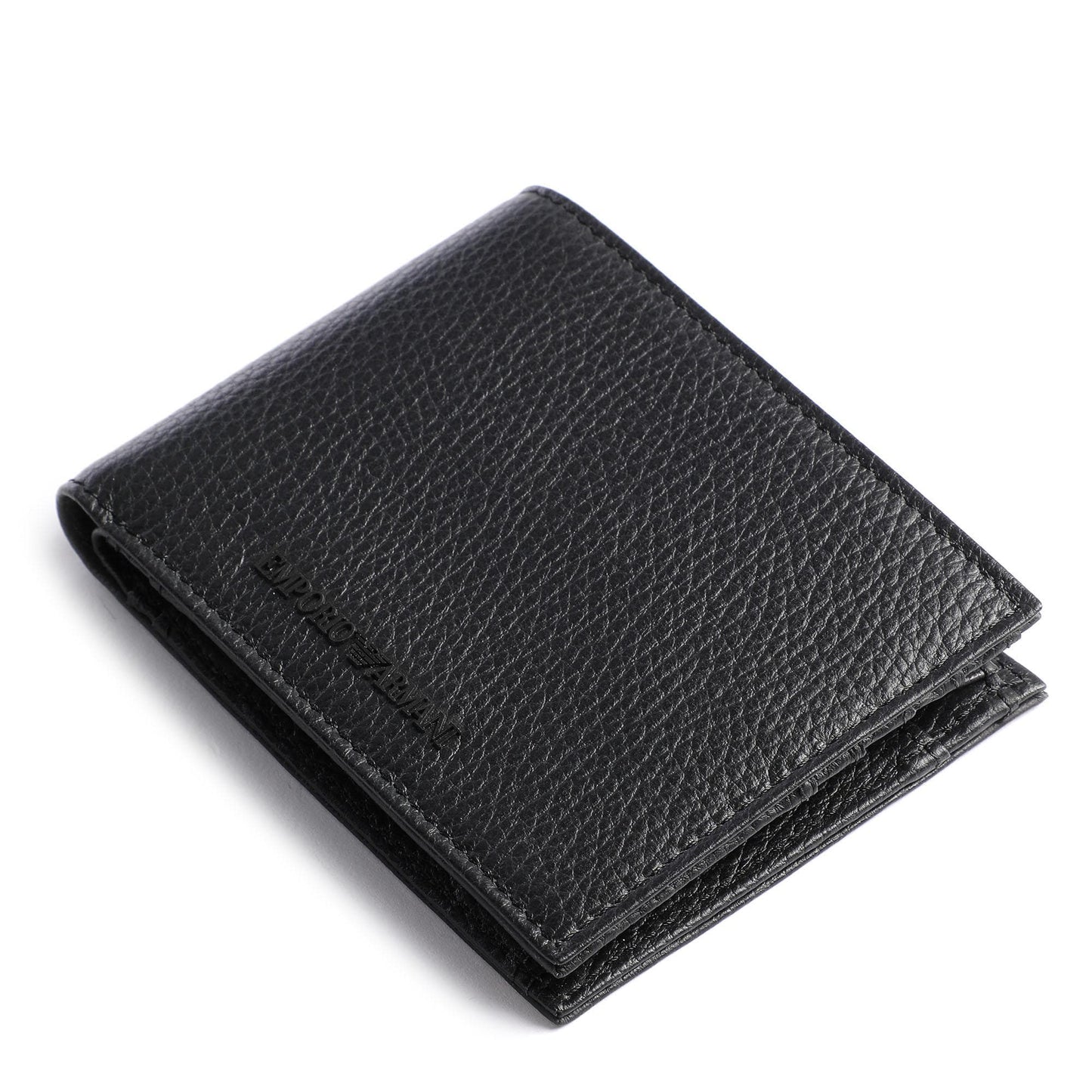 Emporio Armani Black Grained Leather Wallet & Cardholder Gift Set
