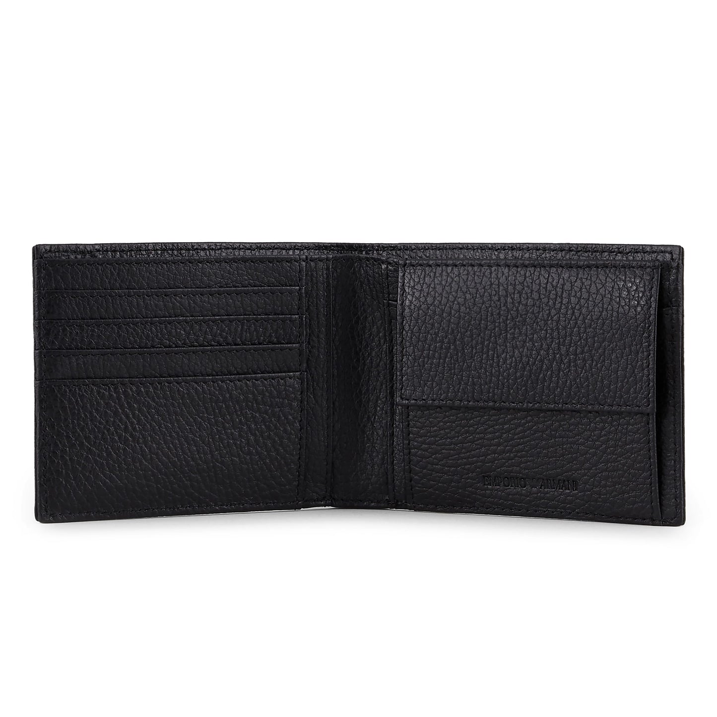 Emporio Armani Black Grained Leather Wallet & Cardholder Gift Set