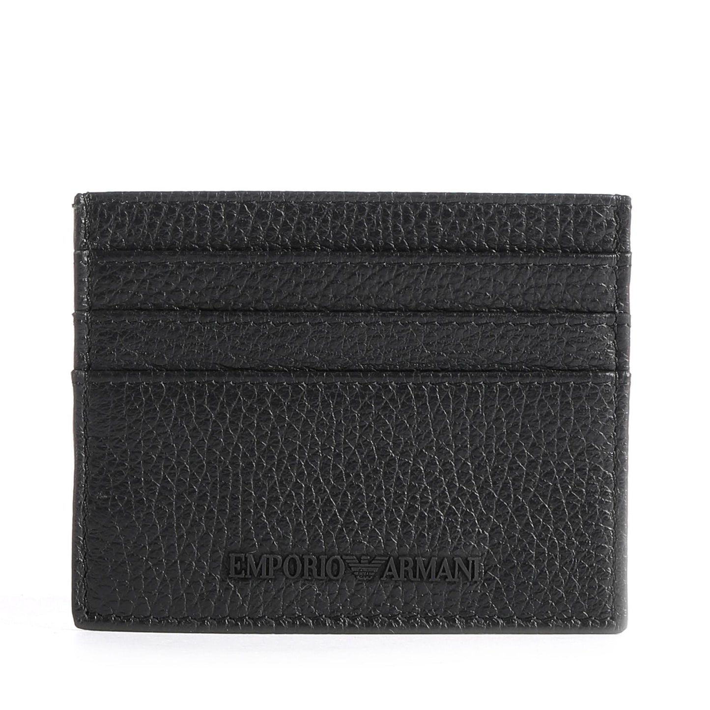 Emporio Armani Black Grained Leather Wallet & Cardholder Gift Set