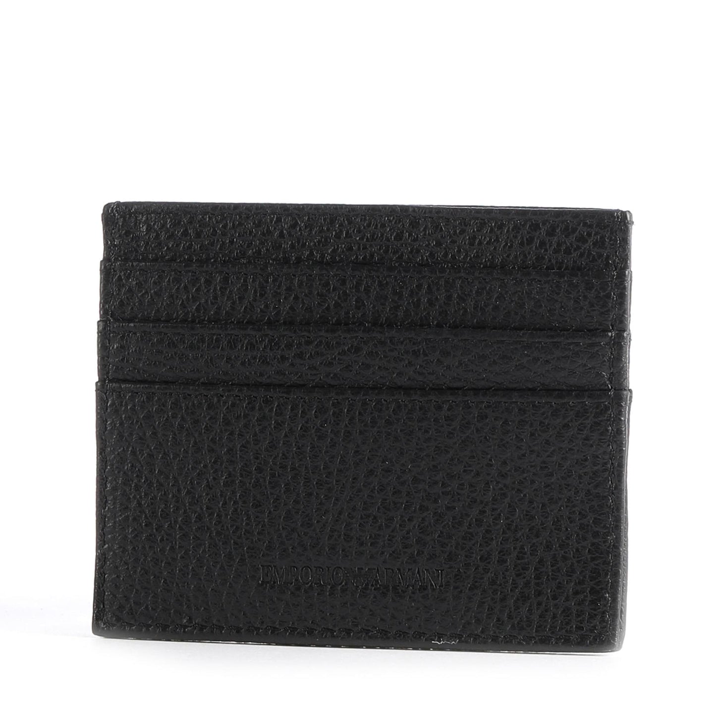 Emporio Armani Black Grained Leather Wallet & Cardholder Gift Set