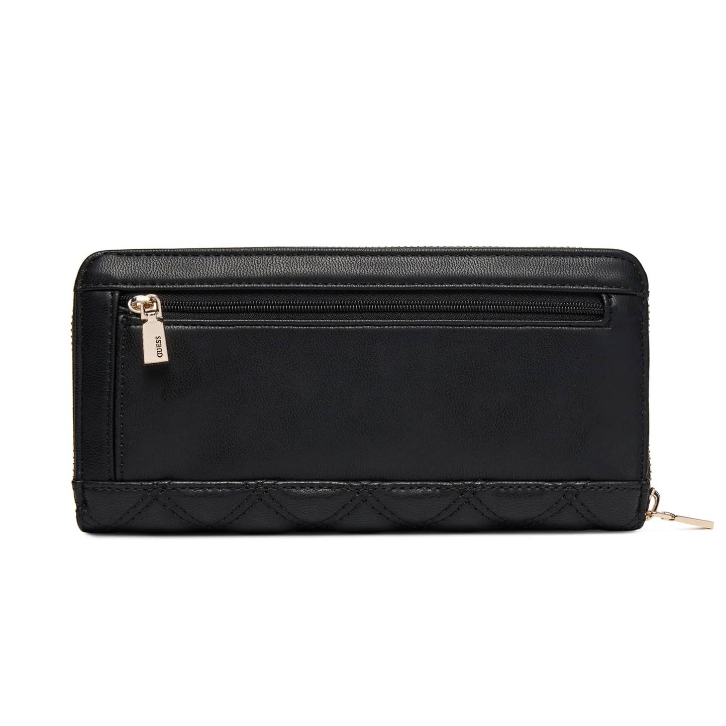 Guess Quilted Black Zip-Around Wallet