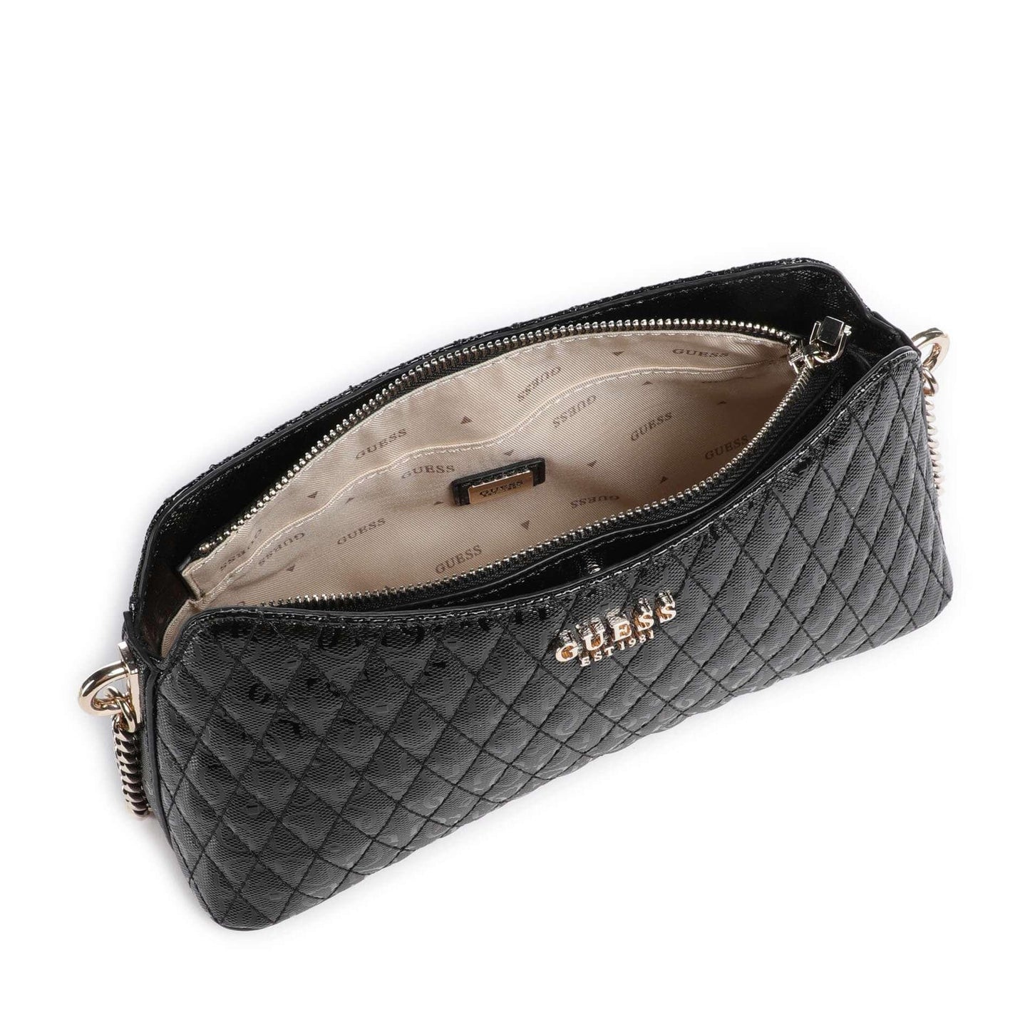 Guess Betula Shoulder Bag in Black with Quilted Finish