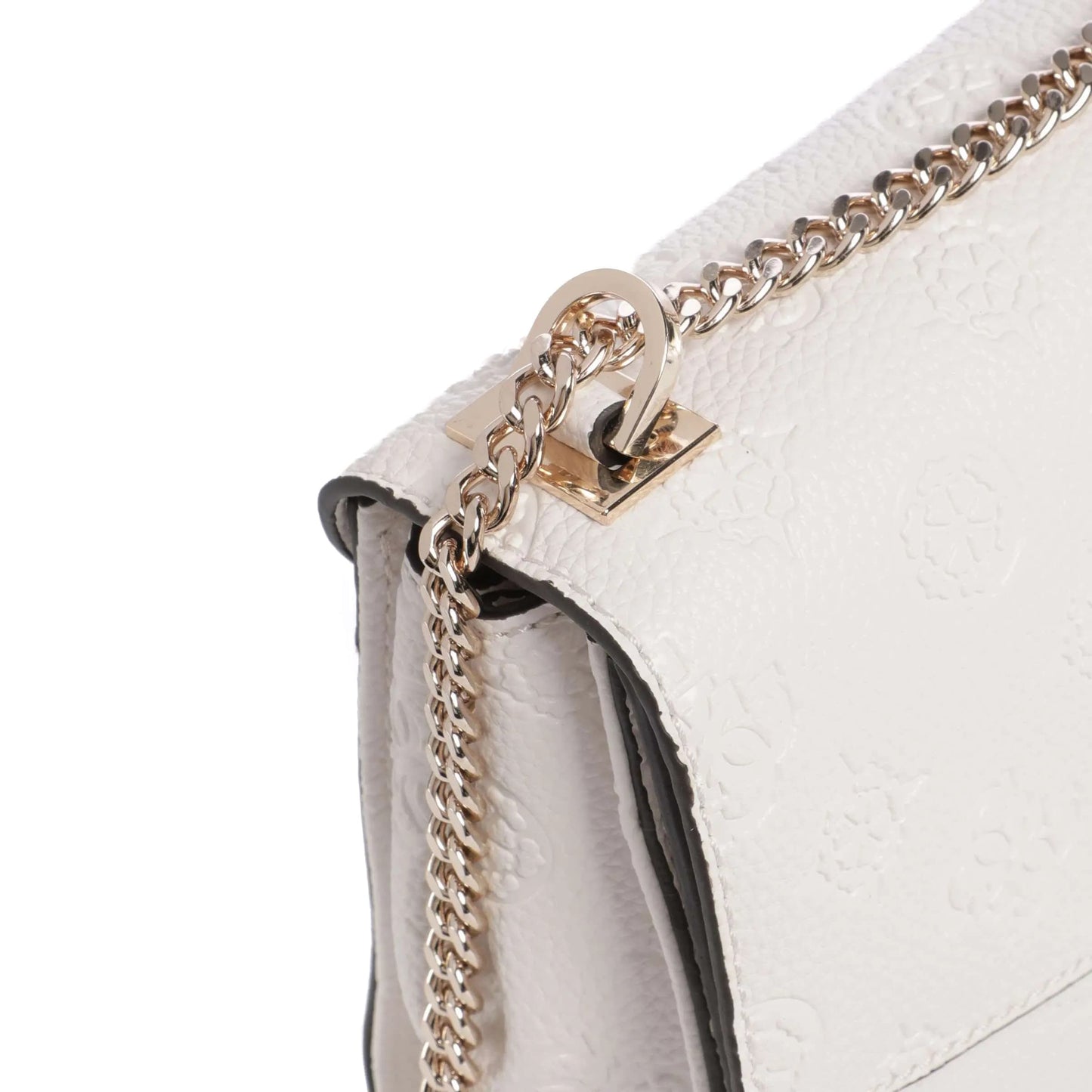 Guess Cresidia Shoulder Bag in White Embossed with Adjustable Strap