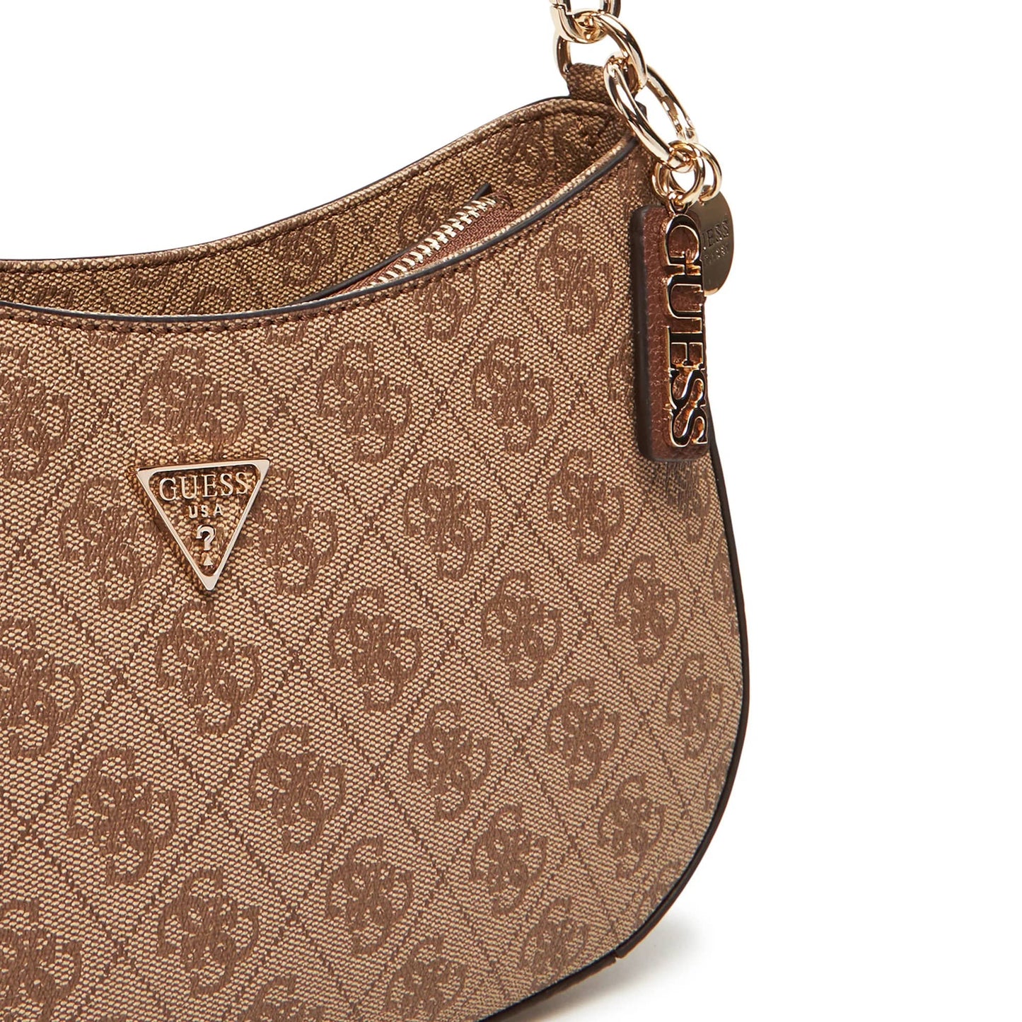 Guess Beige Monogram Shoulder Bag