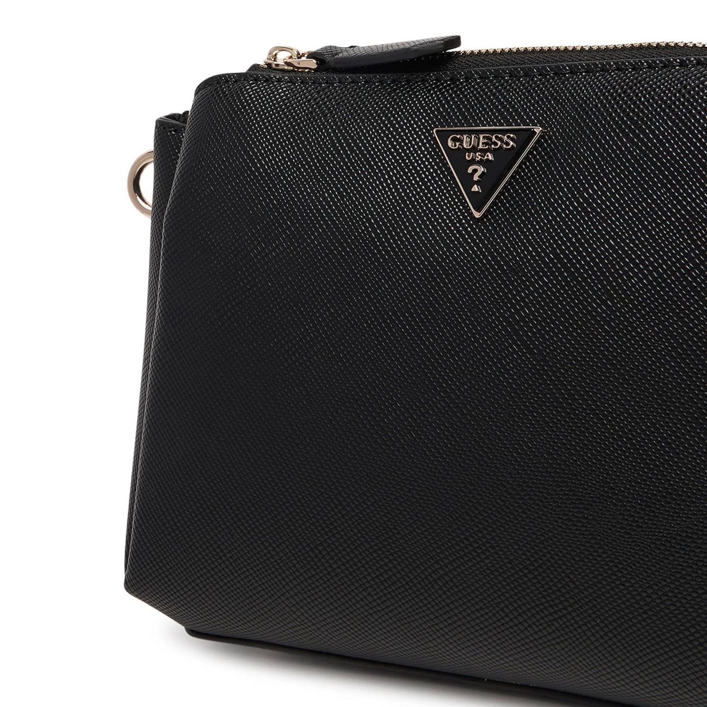 Guess Black Crossbody Bag with Gold Logo Detail