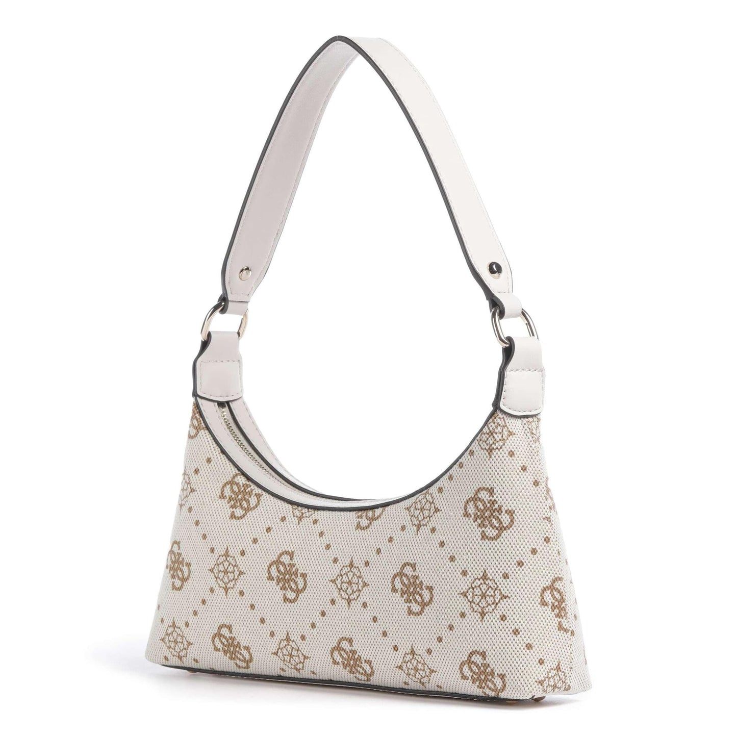 Guess Neda 4G Peony Logo Shoulder Bag in Cream Canvas