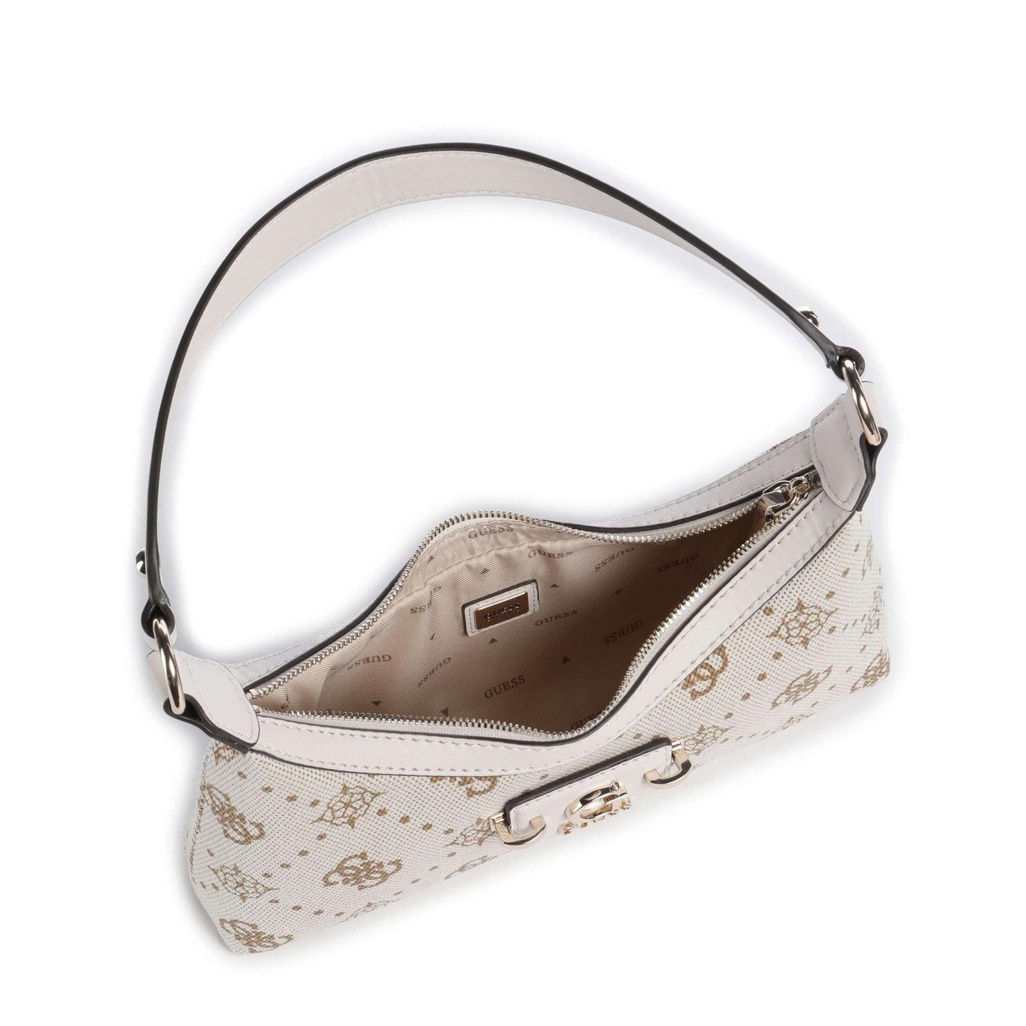 Guess Neda 4G Peony Logo Shoulder Bag in Cream Canvas