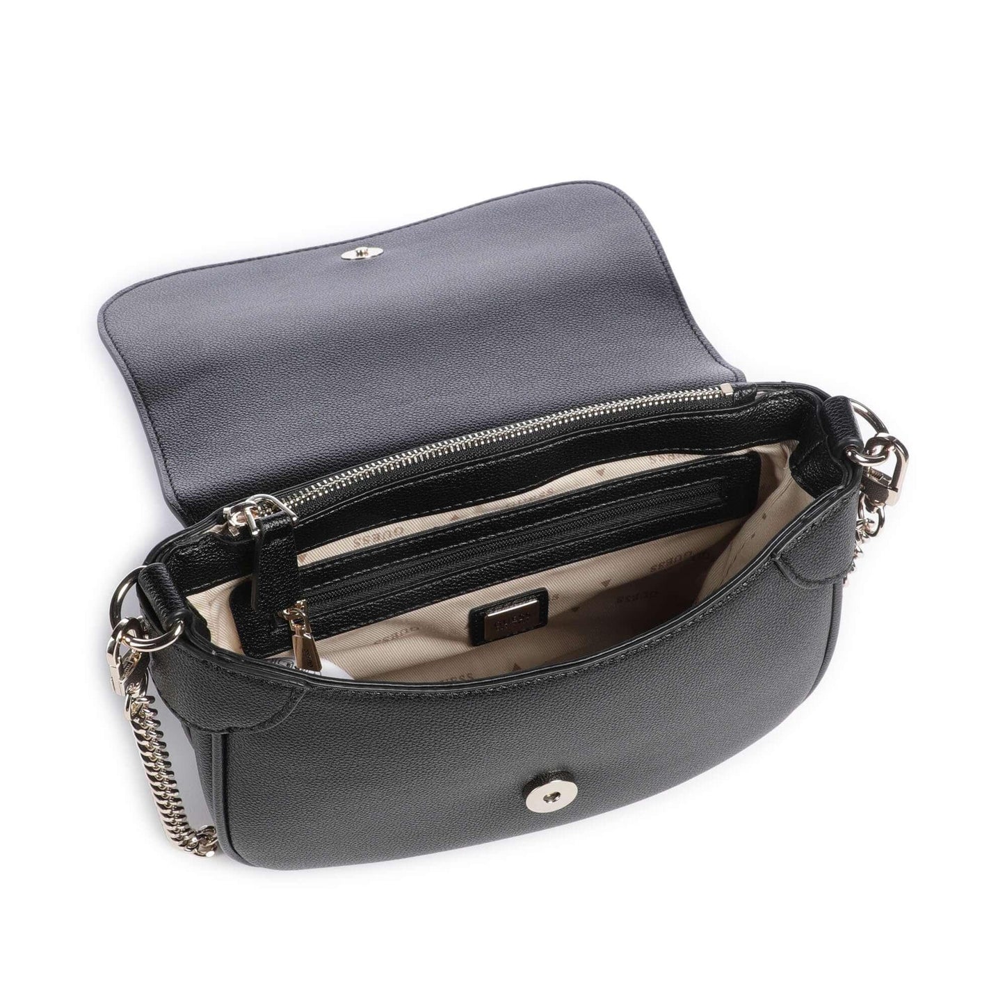 Guess Fedora Shoulder Bag in Black Featuring Signature Detail