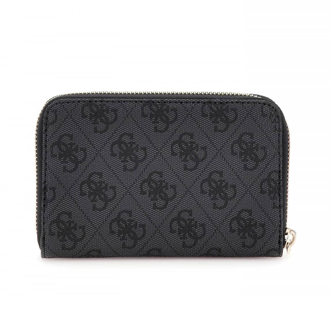 Guess Black Logo-Embossed Wallet with Iconic Triangle Emblem