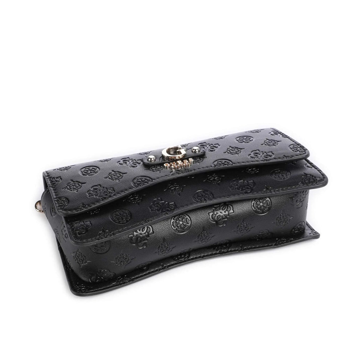 Guess Gerty Peony Shoulder Bag in Black with Logo Detail