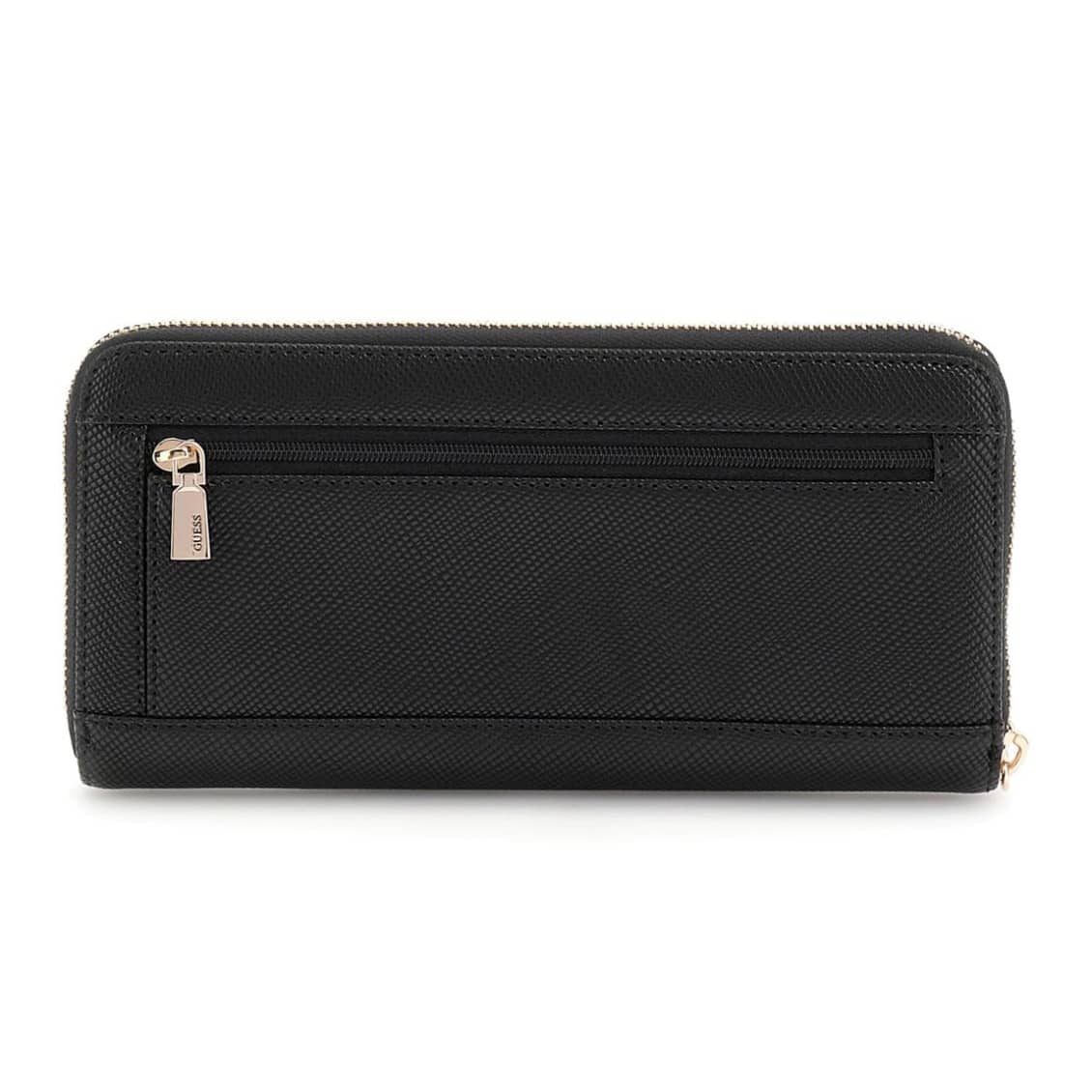 Guess Black Wristlet Wallet with Gold Logo