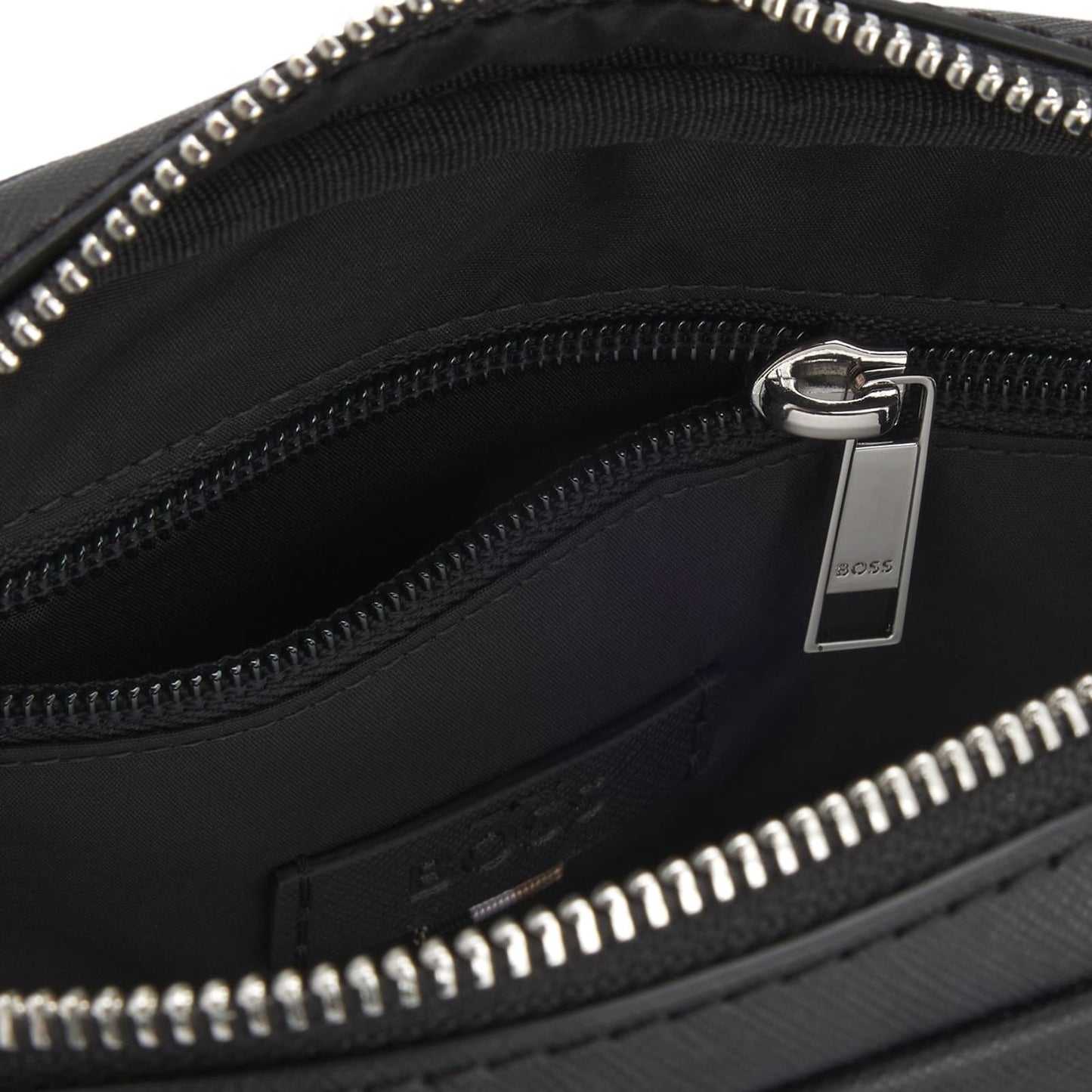 BOSS Zair Crossbody Bag in Black with Signature Strap