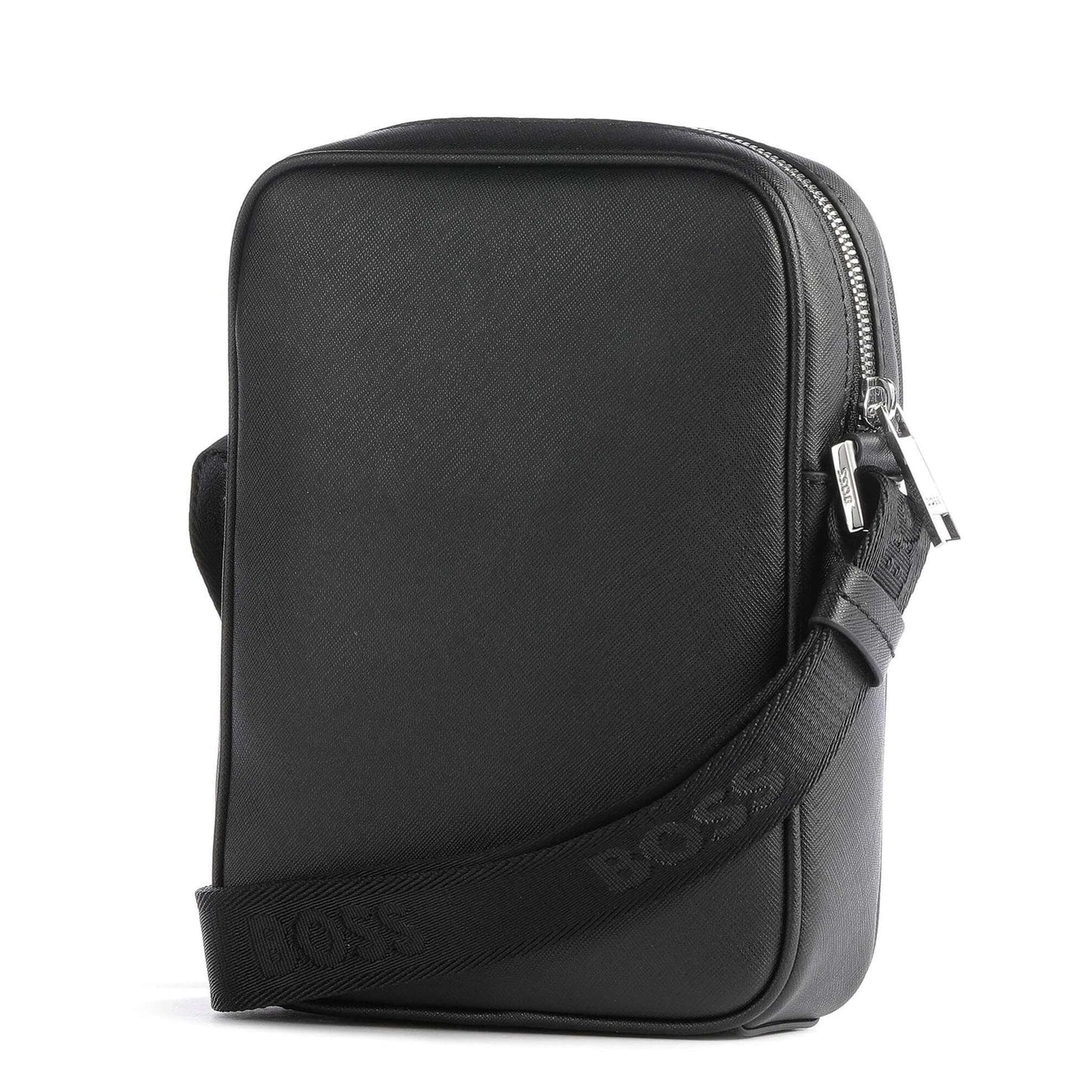 BOSS Zair Crossbody Bag in Black with Signature Strap