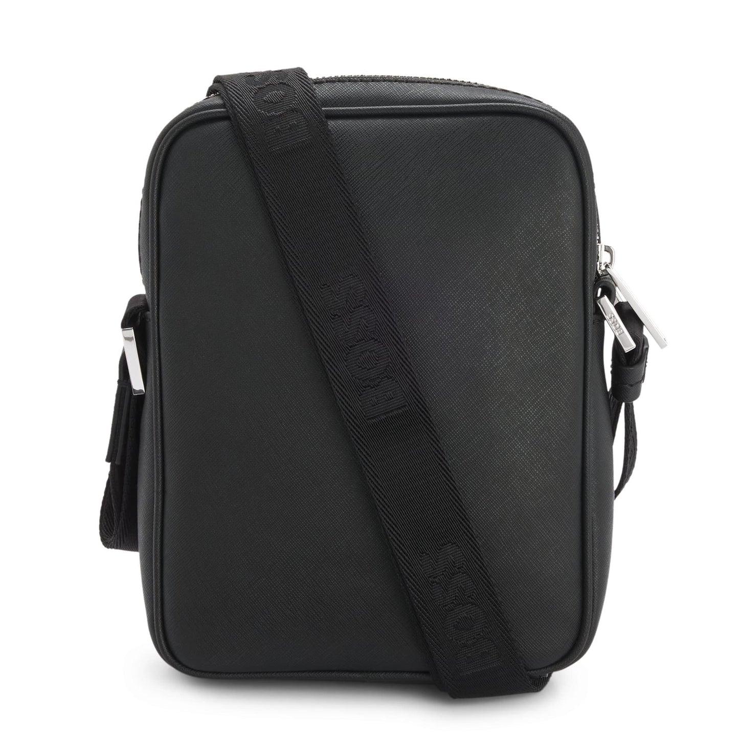 BOSS Zair Crossbody Bag in Black with Signature Strap