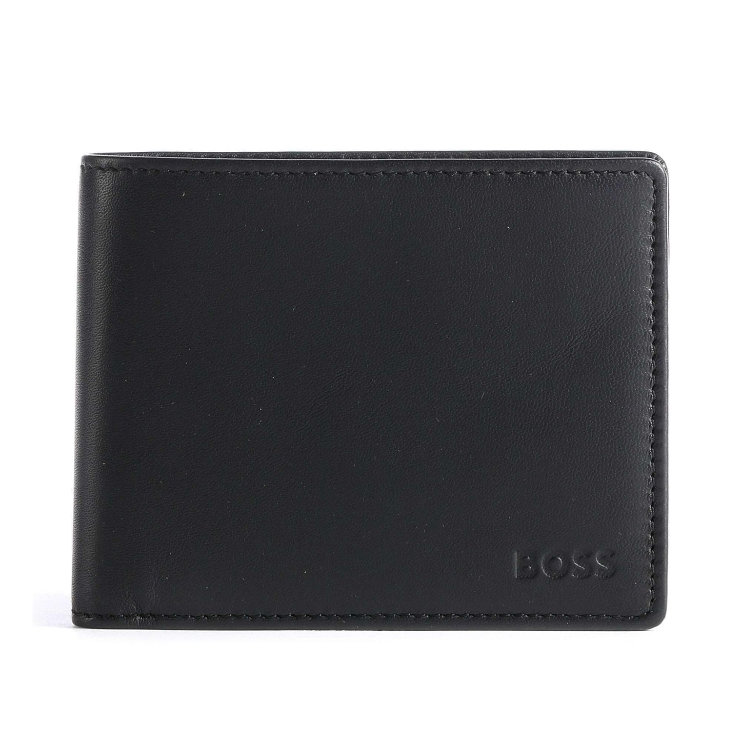 BOSS Asolo Wallet in Black Sheepskin Leather with Coin Pocket