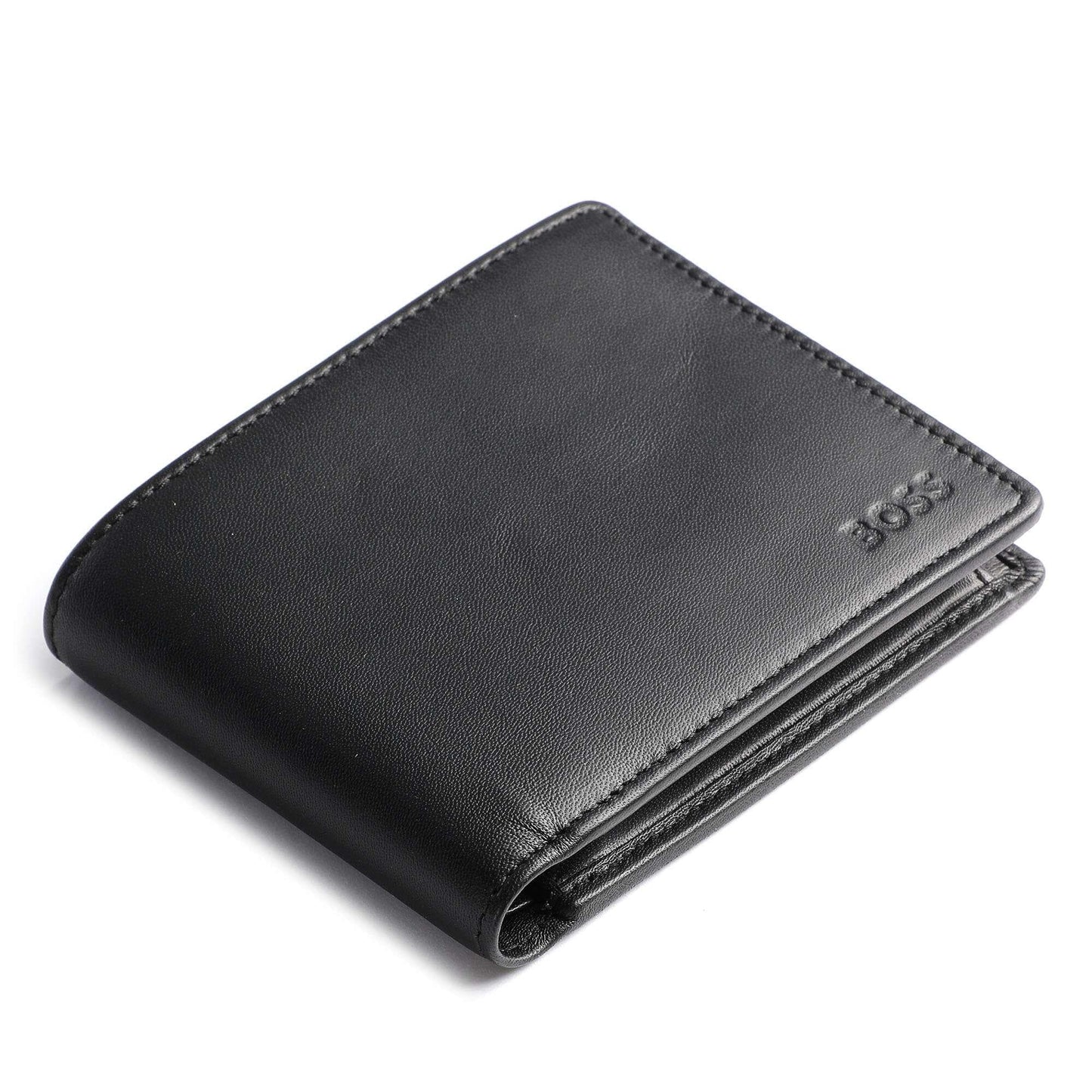 BOSS Asolo Wallet in Black Sheepskin Leather with Coin Pocket