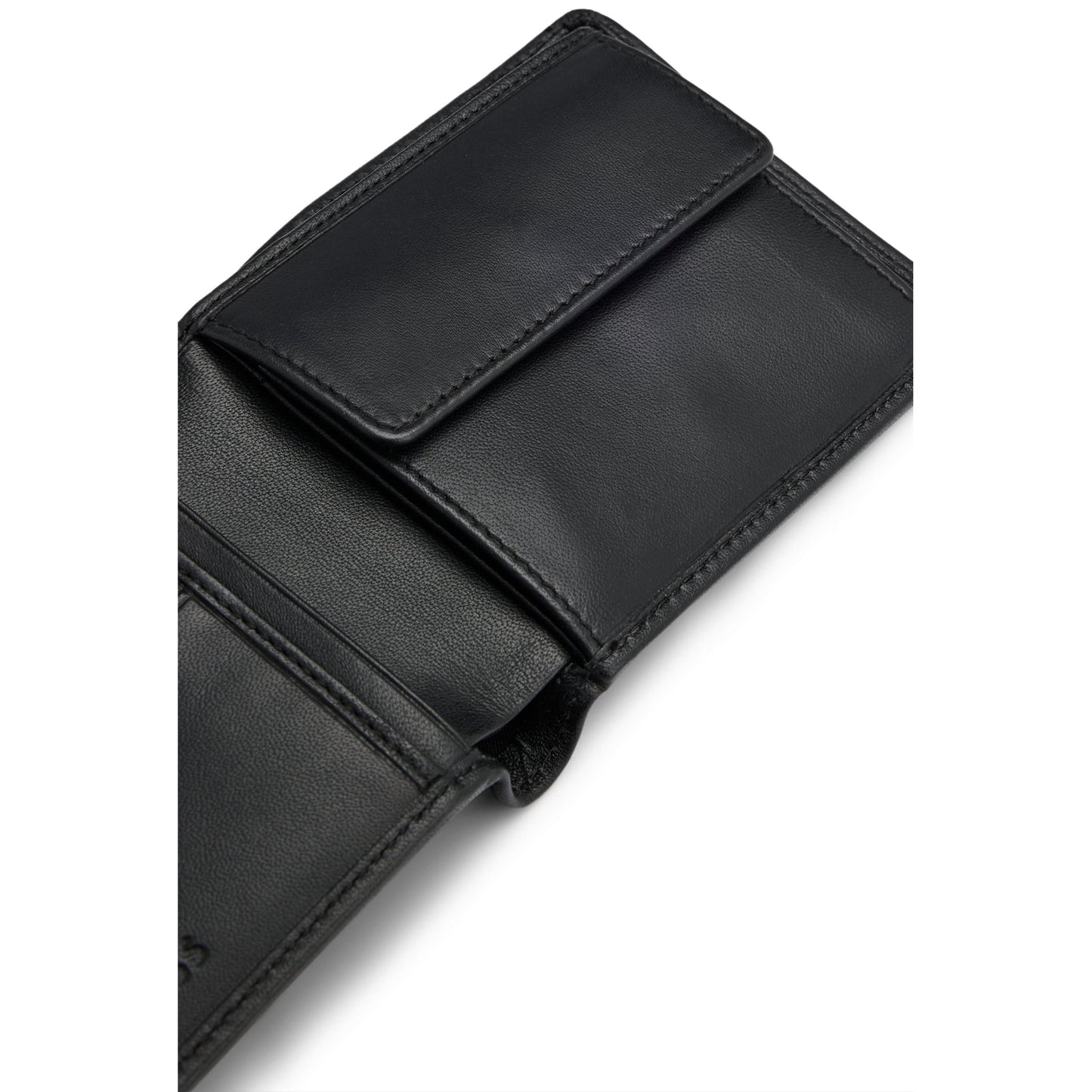 BOSS Asolo Wallet in Black Sheepskin Leather with Coin Pocket