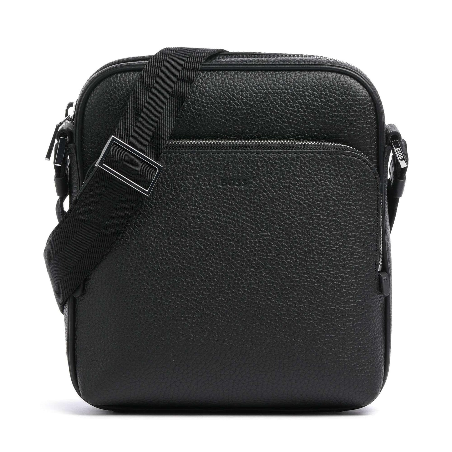 BOSS Crosstown Crossbody Bag in Soft Italian Leather with Natural Grain