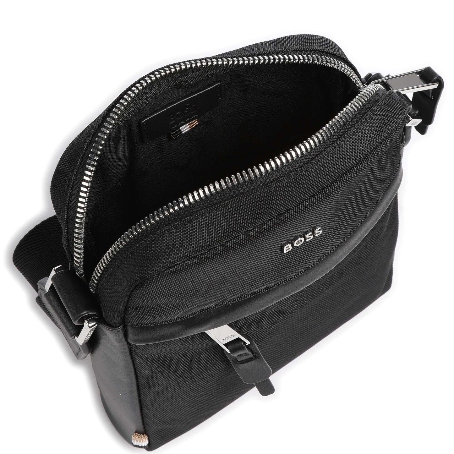 BOSS Highway Crossbody Bag in Black Polyester with Branded Details