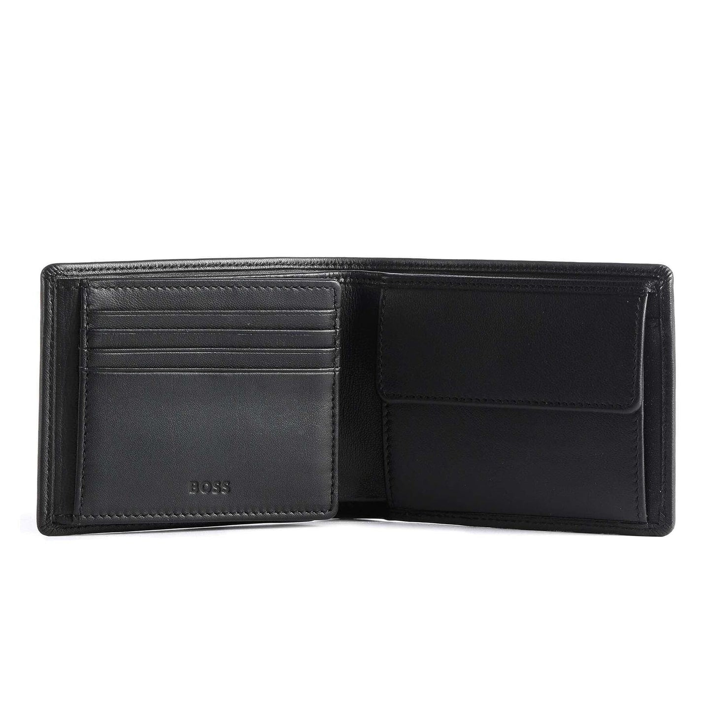 BOSS Arezzo Wallet in Smooth Black Sheepskin Leather
